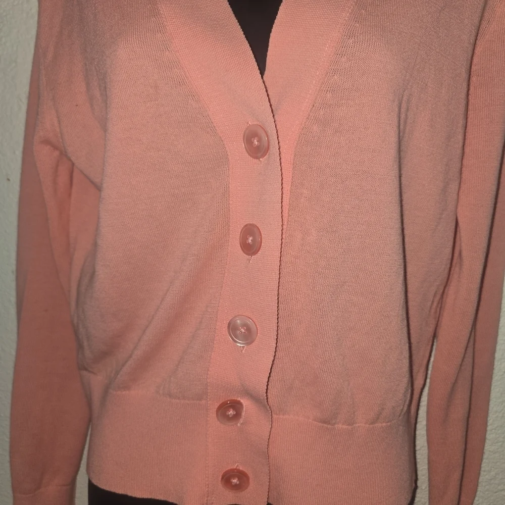 J. Crew Coral Button-Up Cardigan